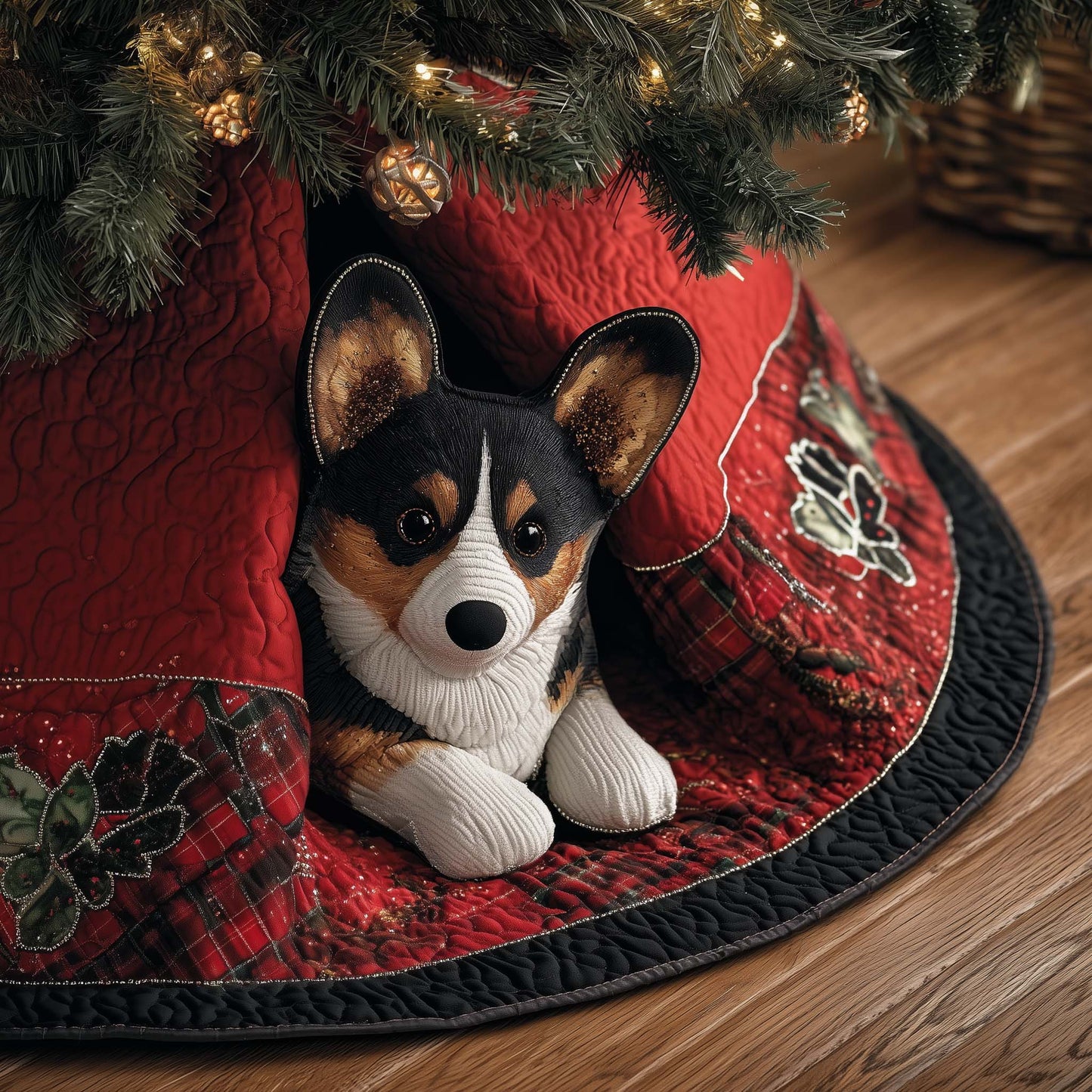 Jolly Corgi Quilted Tree Skirt GFTOTP14973