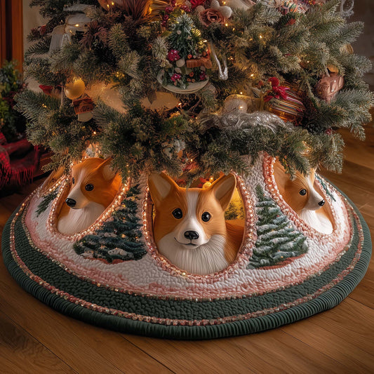 Jolly Corgi Quilted Tree Skirt GFTOTP14975