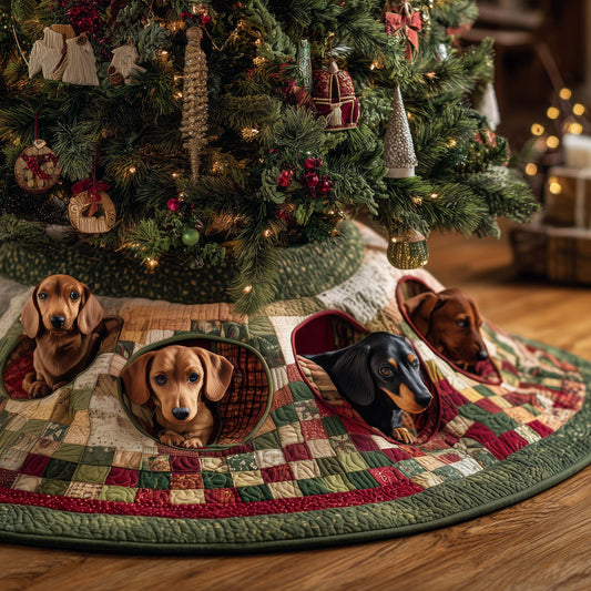 Jolly Dachshund Quilted Tree Skirt GFTOTP14977