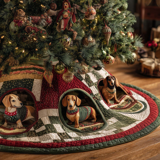 Jolly Dachshund Quilted Tree Skirt GFTOTP14978