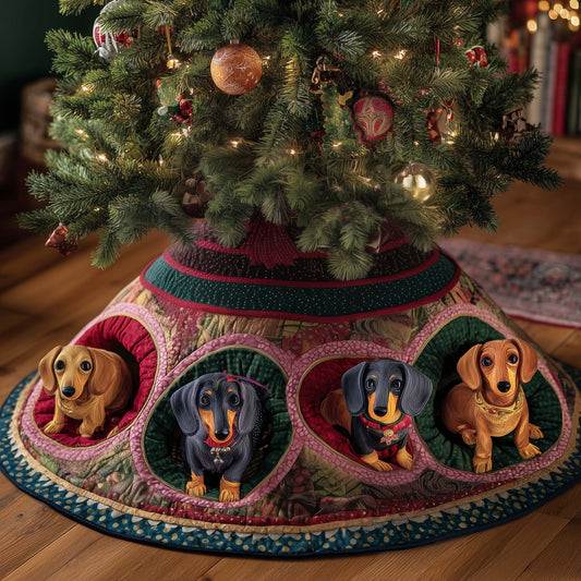 Jolly Dachshund Quilted Tree Skirt GFTOTP14979