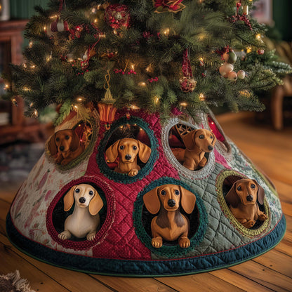 Jolly Dachshund Quilted Tree Skirt GFTOTP14980