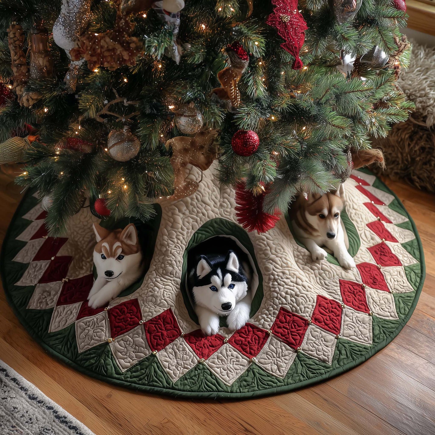 Husky Charm Quilted Tree Skirt GFTOTP14985