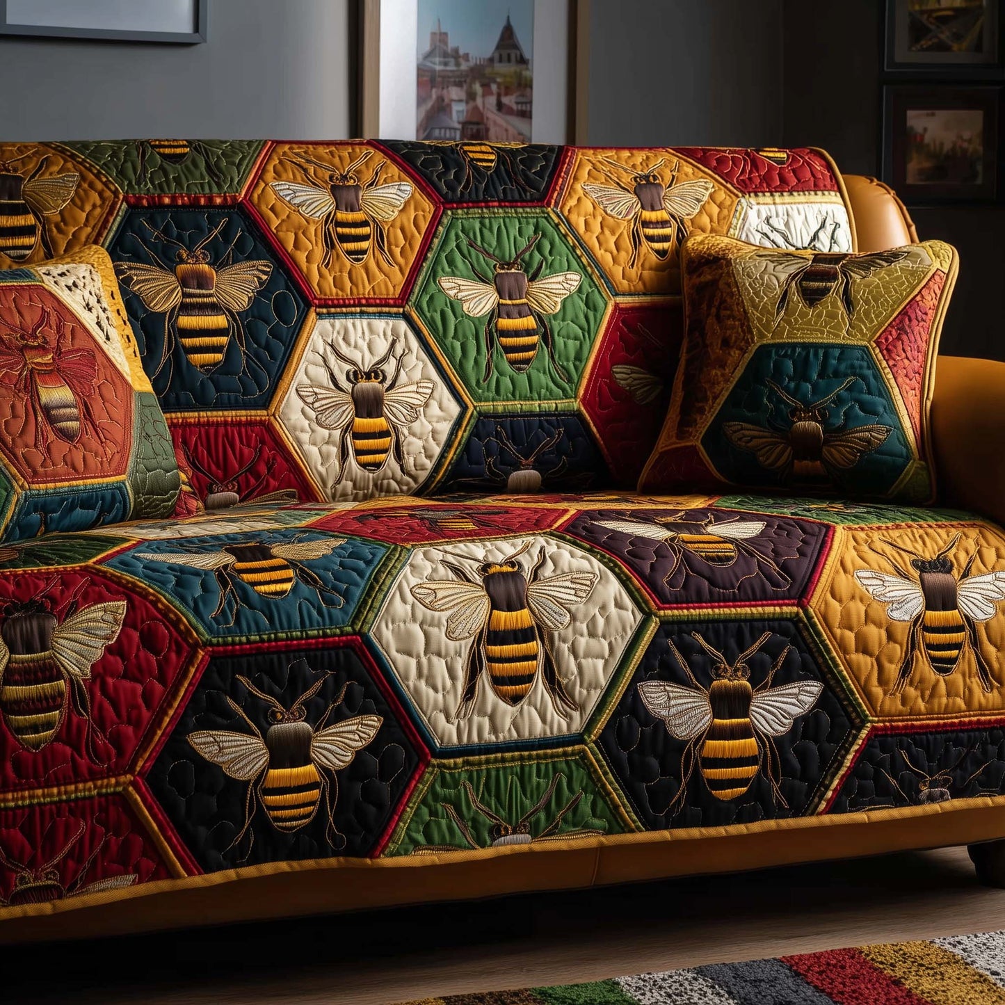 Honey Trail Quilted Sofa Cover GFTOTP15040