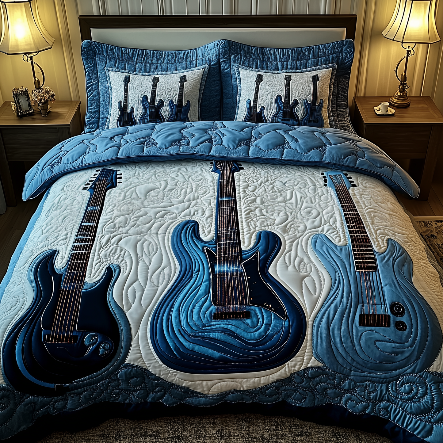 Electric Guitar 3-Piece Quilted Bedding Set GFTOTP1511