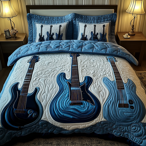 Electric Guitar 3-Piece Quilted Bedding Set GFTOTP1511