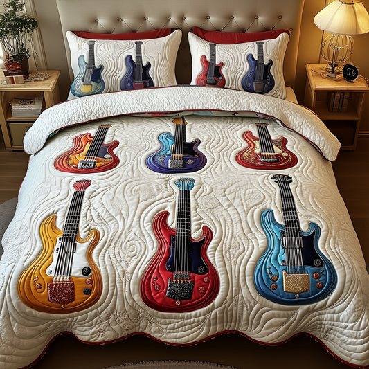 Electric Guitar 3-Piece Quilted Bedding Set GFTOTP1512
