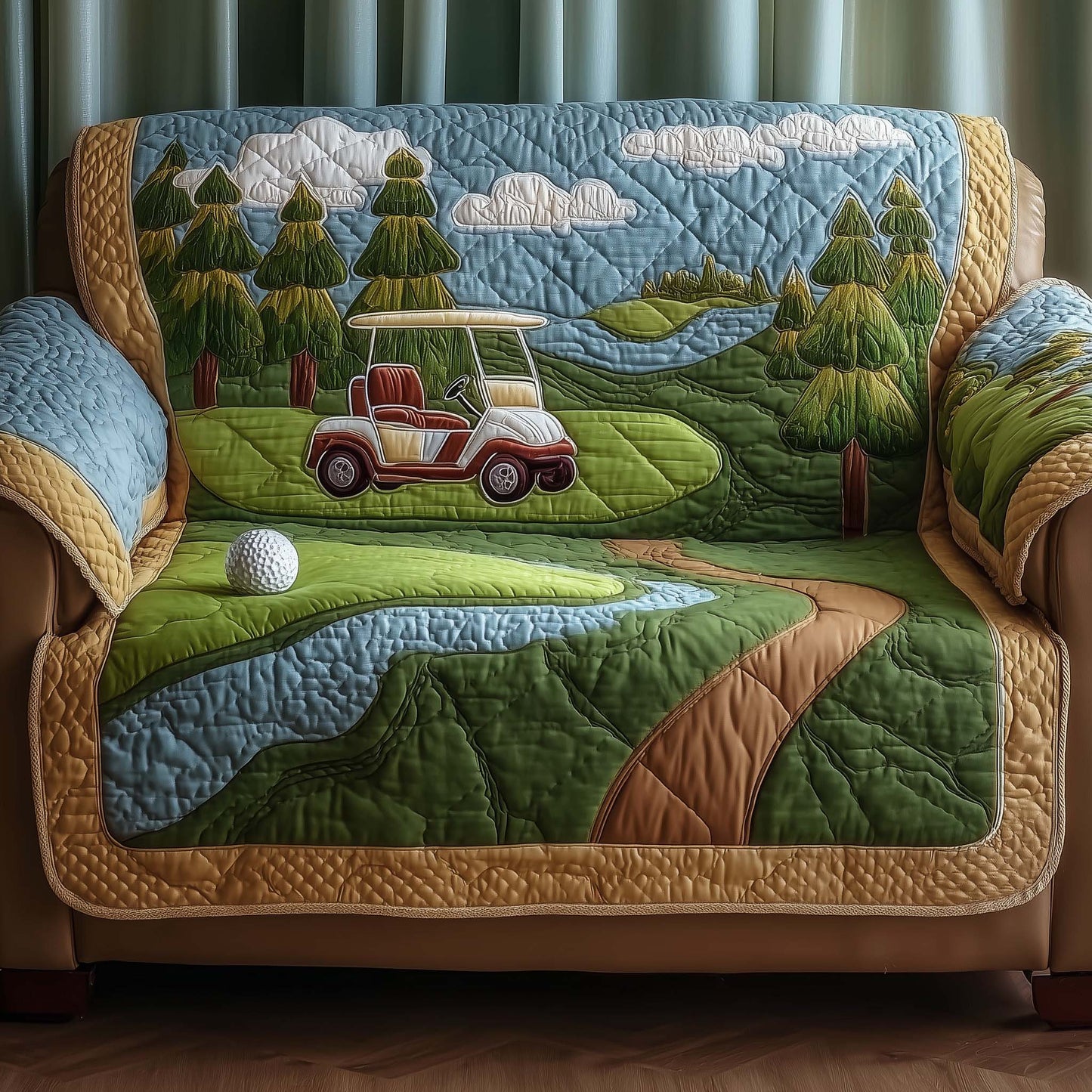 Fairway Haven Quilted Sofa Cover GFTOTP15145