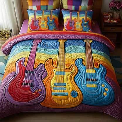 Electric Guitar 3-Piece Quilted Bedding Set GFTOTP1515