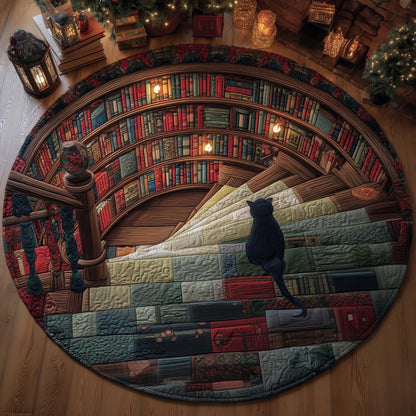 Hidden Library Quilted Round Mat GFTOTP15174