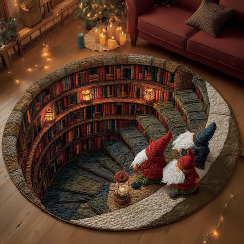 Hidden Library Quilted Round Mat GFTOTP15175