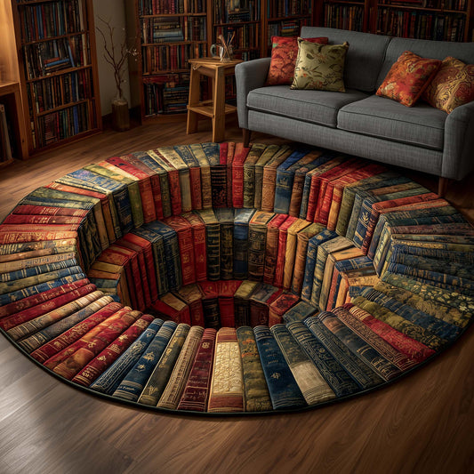 Hidden Library Quilted Round Mat GFTOTP15176