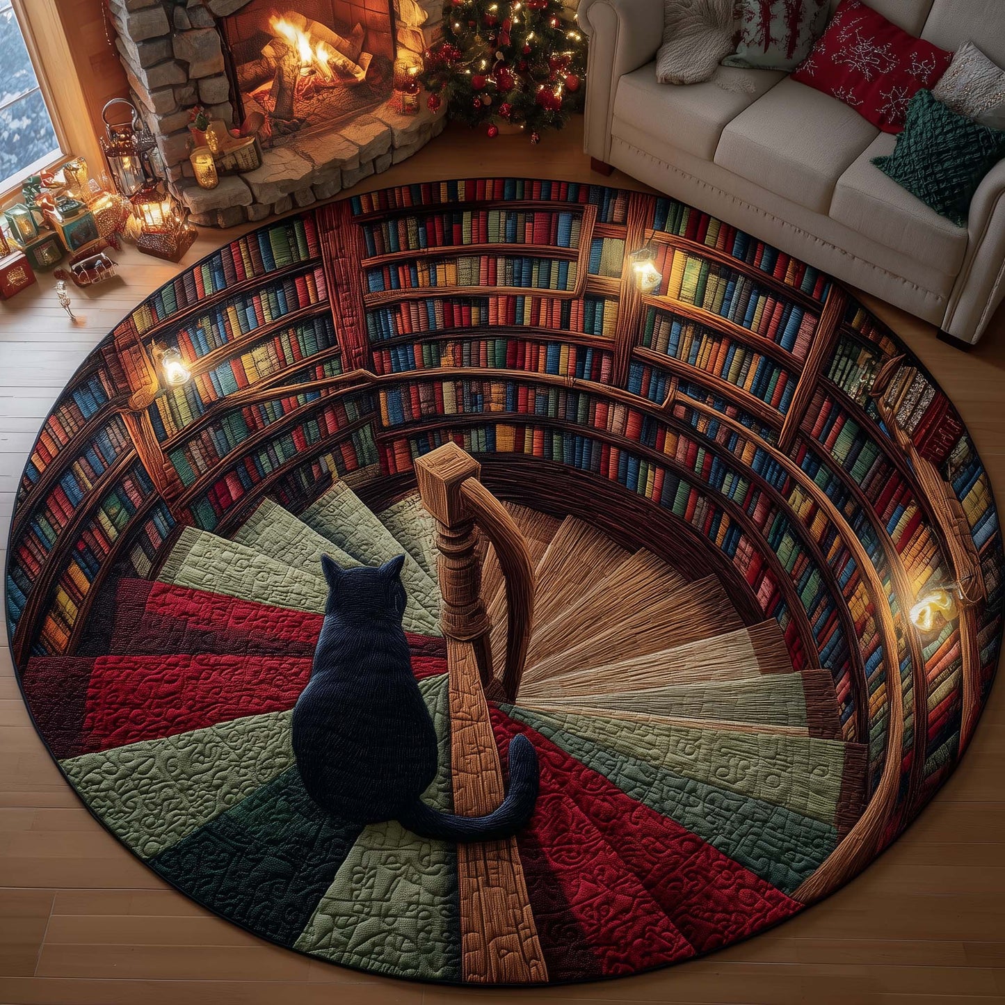 Enchanted Library Quilted Round Mat GFTOTP15182