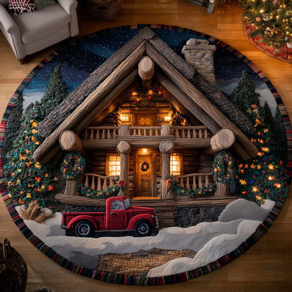 Cabin Retreat Quilted Round Mat GFTOTP15219