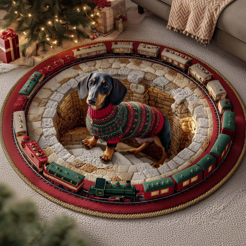 Holiday Dachshund Quilted Round Mat GFTOTP15290