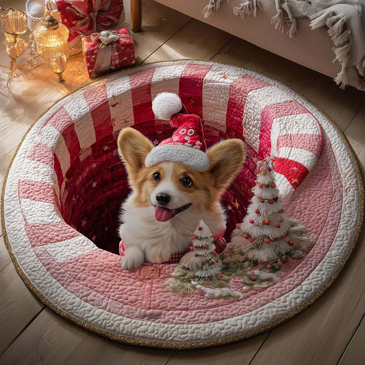 Corgi Wishes Quilted Round Mat GFTOTP15291