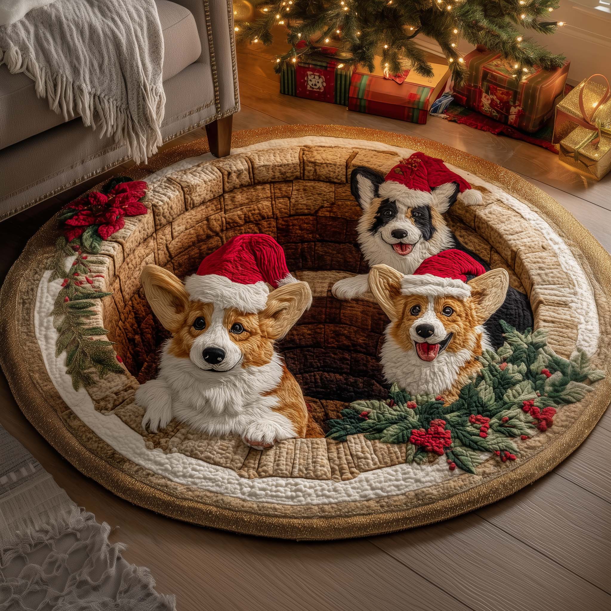 Corgi Wishes Quilted Round Mat GFTOTP15292 – Patchique Store