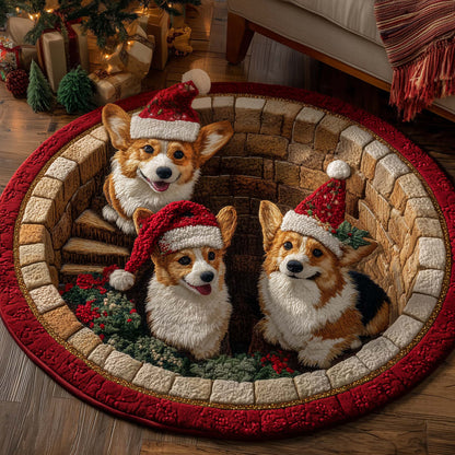 Corgi Wishes Quilted Round Mat GFTOTP15293