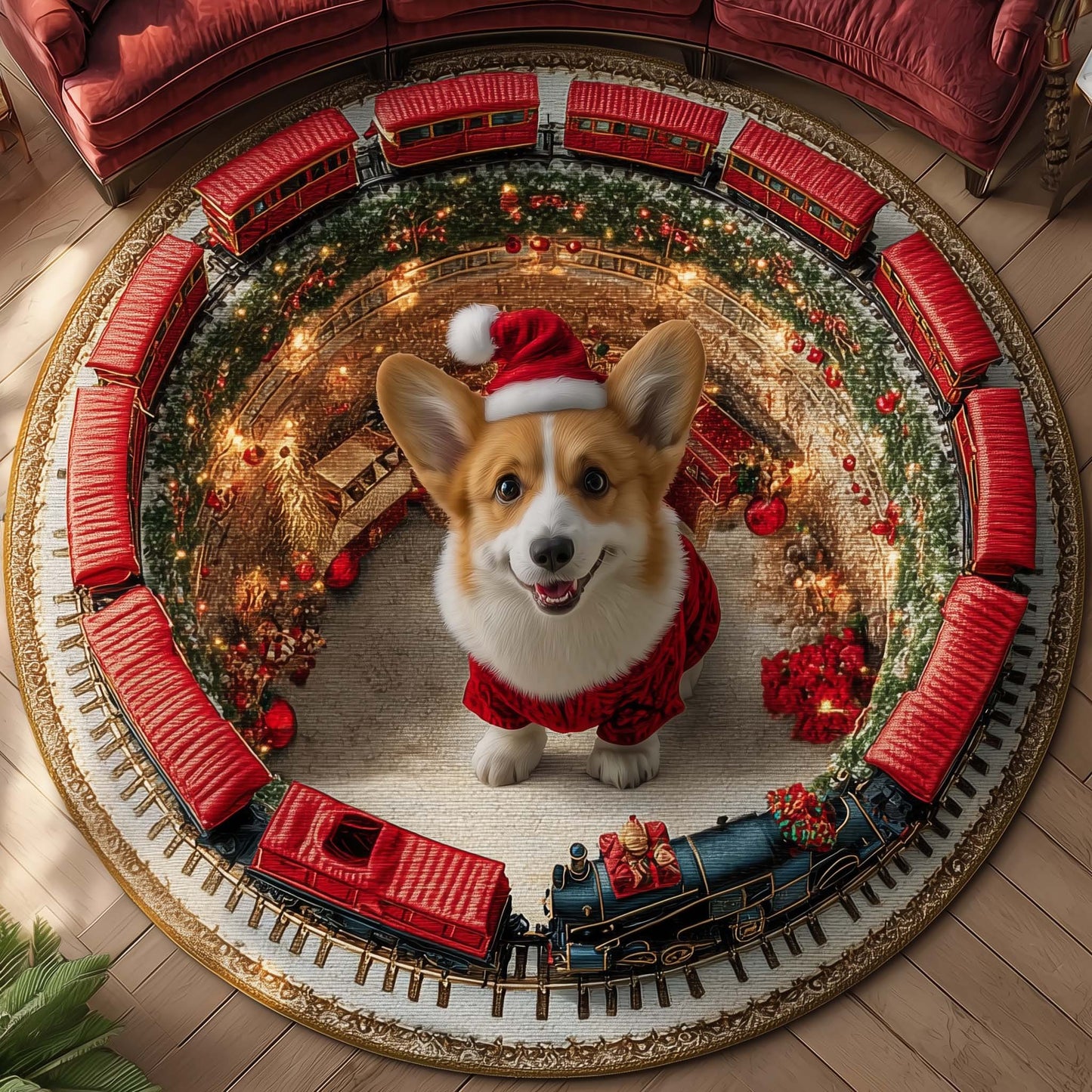 Corgi Wishes Quilted Round Mat GFTOTP15297