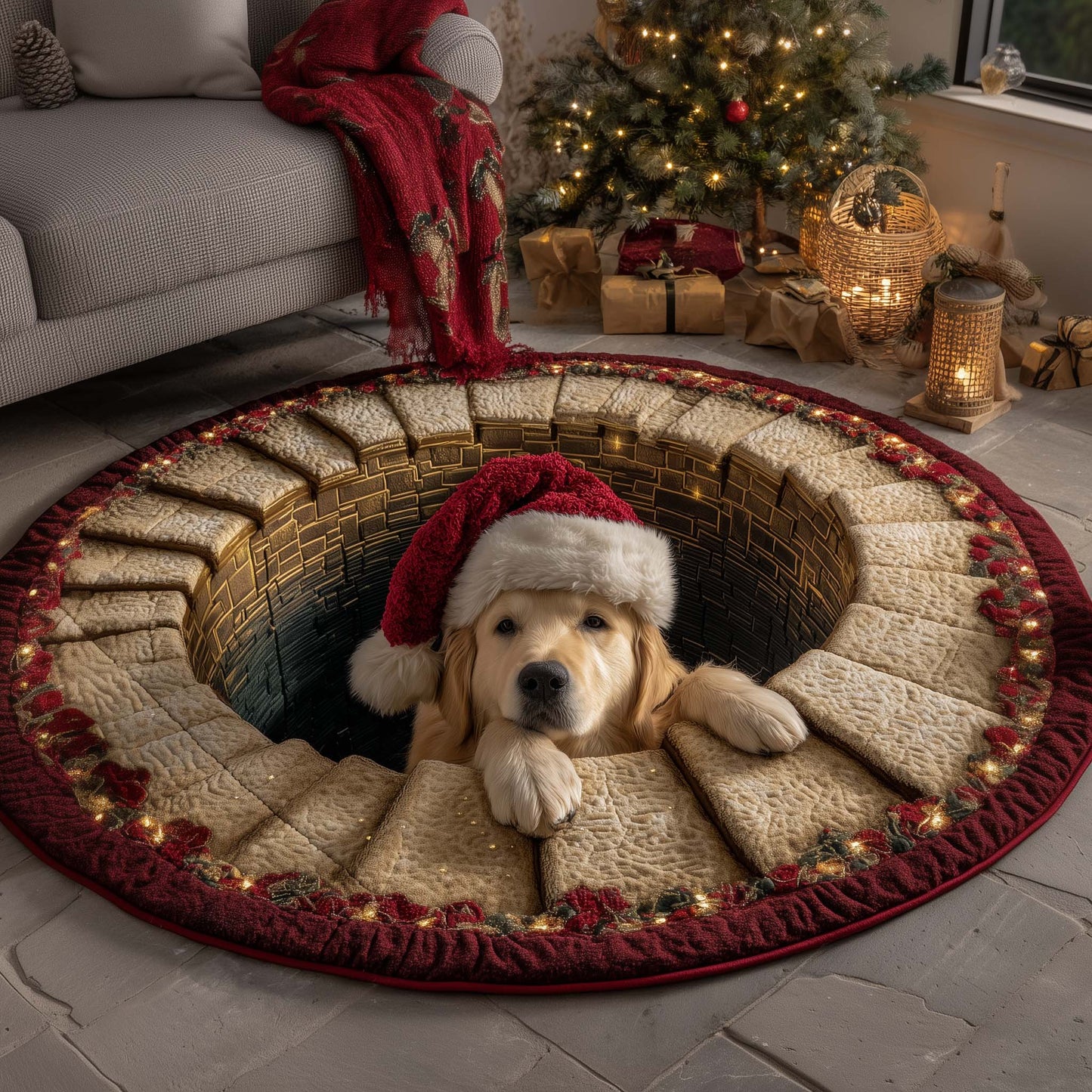 Retriever Magic Quilted Round Mat GFTOTP15355