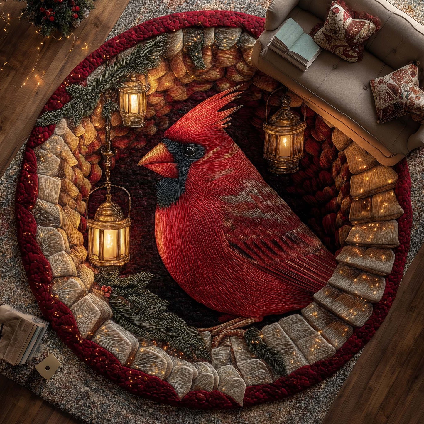 Cardinal Blessings Quilted Round Mat GFTOTP15397