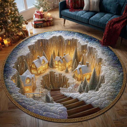 Christmas Village Quilted Round Mat GFTOTP15429