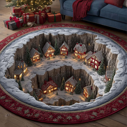 Christmas Village Quilted Round Mat GFTOTP15432