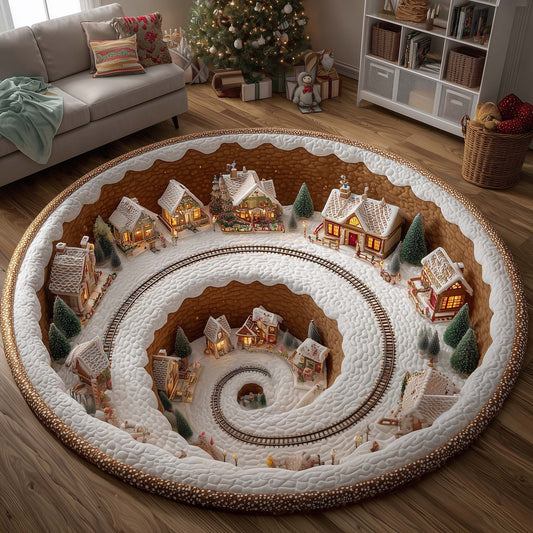 Christmas Village Quilted Round Mat GFTOTP15433
