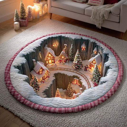 Christmas Village Quilted Round Mat GFTOTP15435