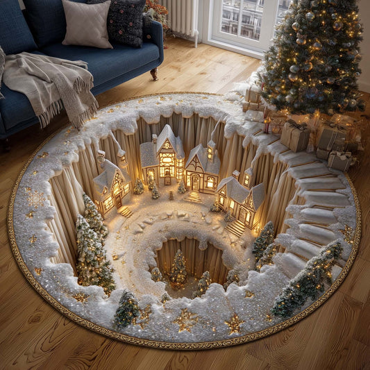 Christmas Village Quilted Round Mat GFTOTP15436