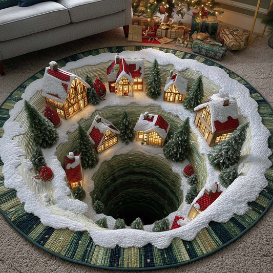 Christmas Village Quilted Round Mat GFTOTP15437