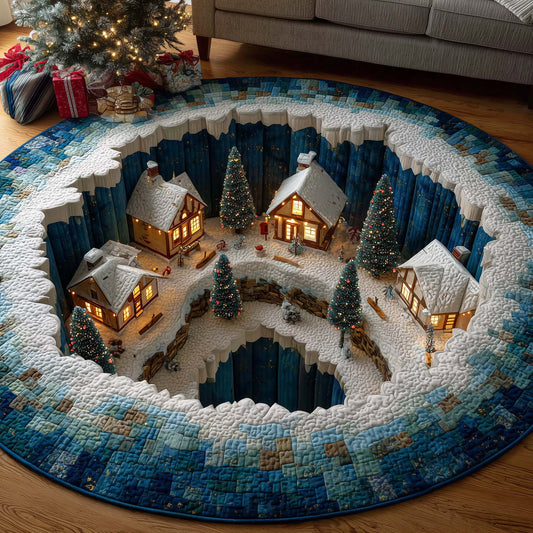 Christmas Village Quilted Round Mat GFTOTP15439