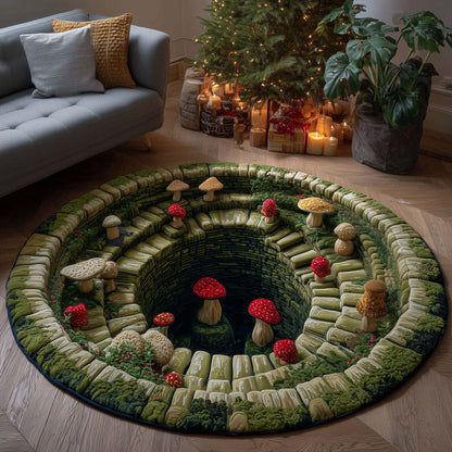 Mystic Mushroom Quilted Round Mat GFTOTP15461