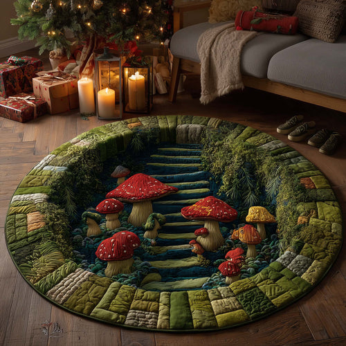 Mystic Mushroom Quilted Round Mat GFTOTP15462