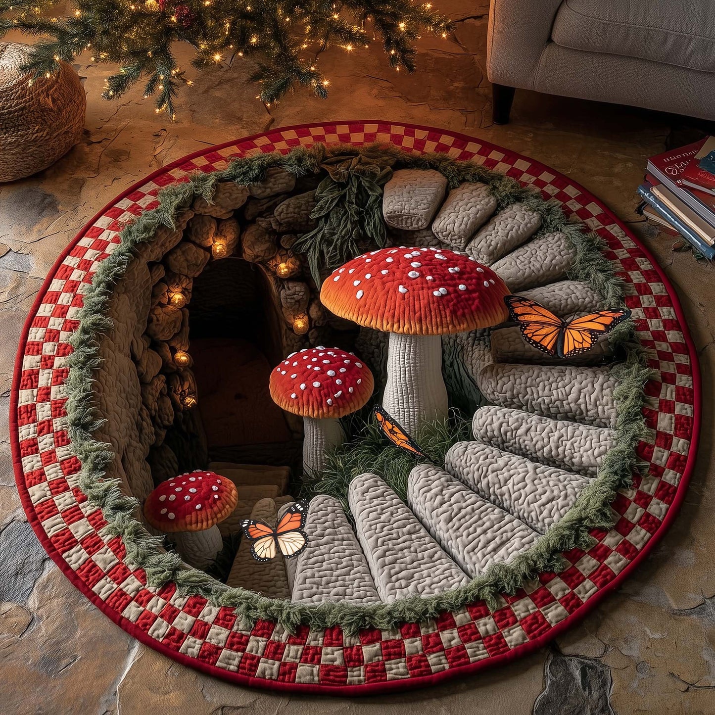 Mystic Mushroom Quilted Round Mat GFTOTP15463