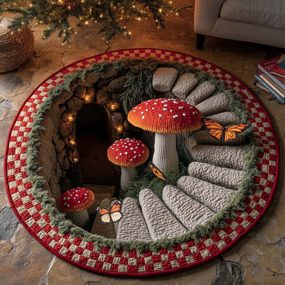 Mystic Mushroom Quilted Round Mat GFTOTP15463