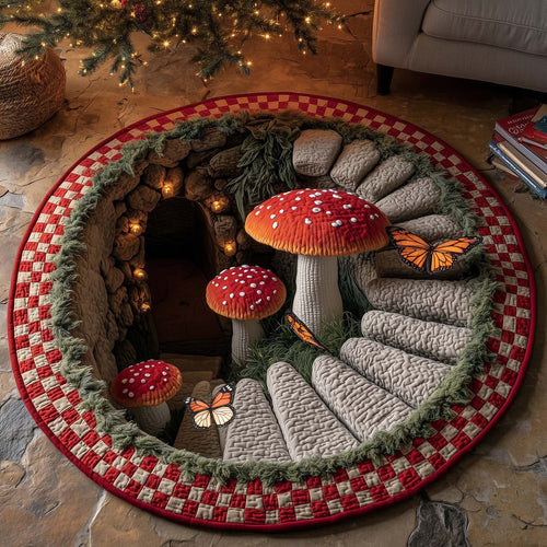 Mystic Mushroom Quilted Round Mat GFTOTP15463