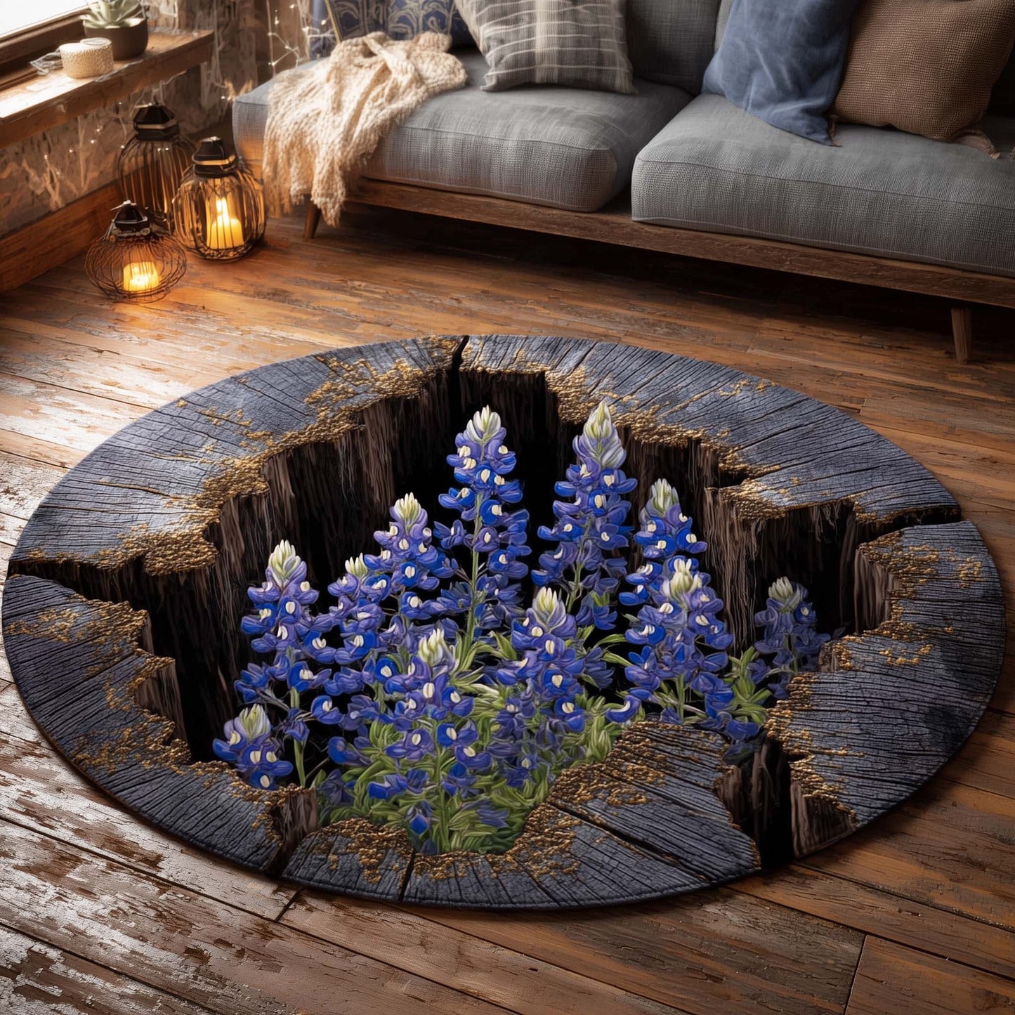 Bluebonnet Trail Quilted Round Mat GFTOTP15467