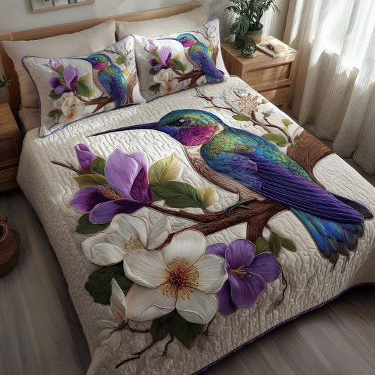 Hummingbird Haven 3-Piece Quilted Bedding Set GFTOTP15474