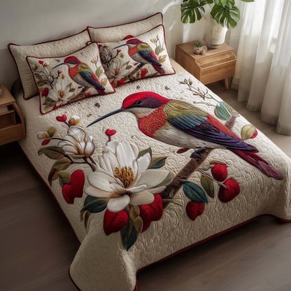 Hummingbird Haven 3-Piece Quilted Bedding Set GFTOTP15476