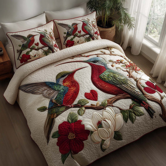 Hummingbird Embrace 3-Piece Quilted Bedding Set GFTOTP15479