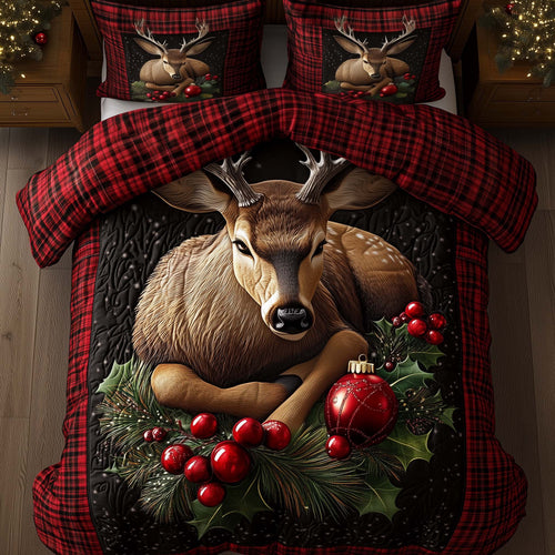 Yuletide Antler 3-Piece Quilted Bedding Set GFTOTP15480