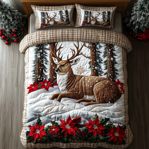 Yuletide Antler 3-Piece Quilted Bedding Set GFTOTP15481