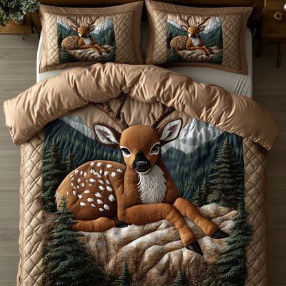 Deer Serenity 3-Piece Quilted Bedding Set GFTOTP15483
