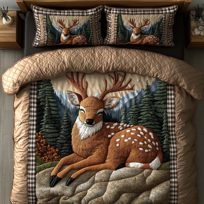 Deer Serenity 3-Piece Quilted Bedding Set GFTOTP15484
