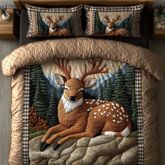 Deer Serenity 3-Piece Quilted Bedding Set GFTOTP15484