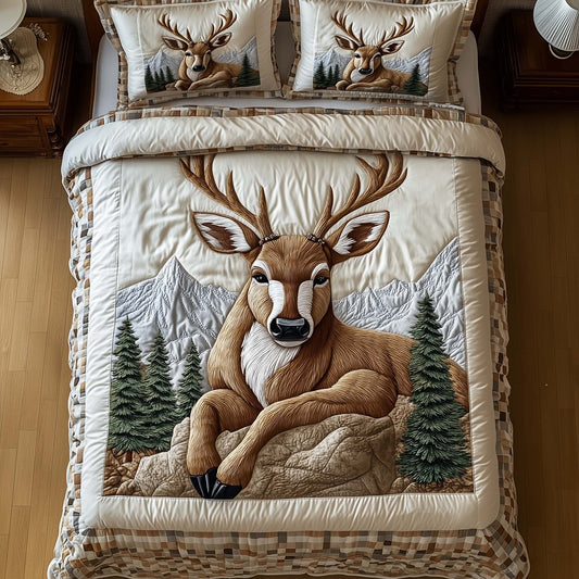 Deer Serenity 3-Piece Quilted Bedding Set GFTOTP15485