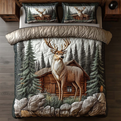 Deer Serenity 3-Piece Quilted Bedding Set GFTOTP15486