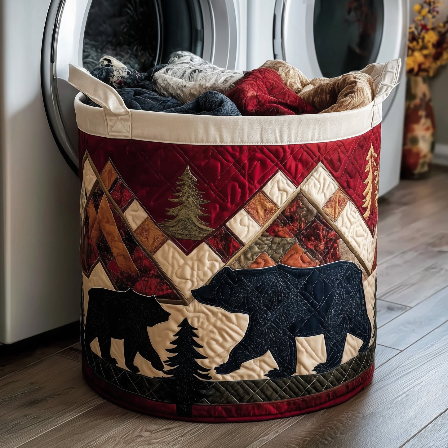 Bear Trails Quilted Landry Basket GFTOTP15510