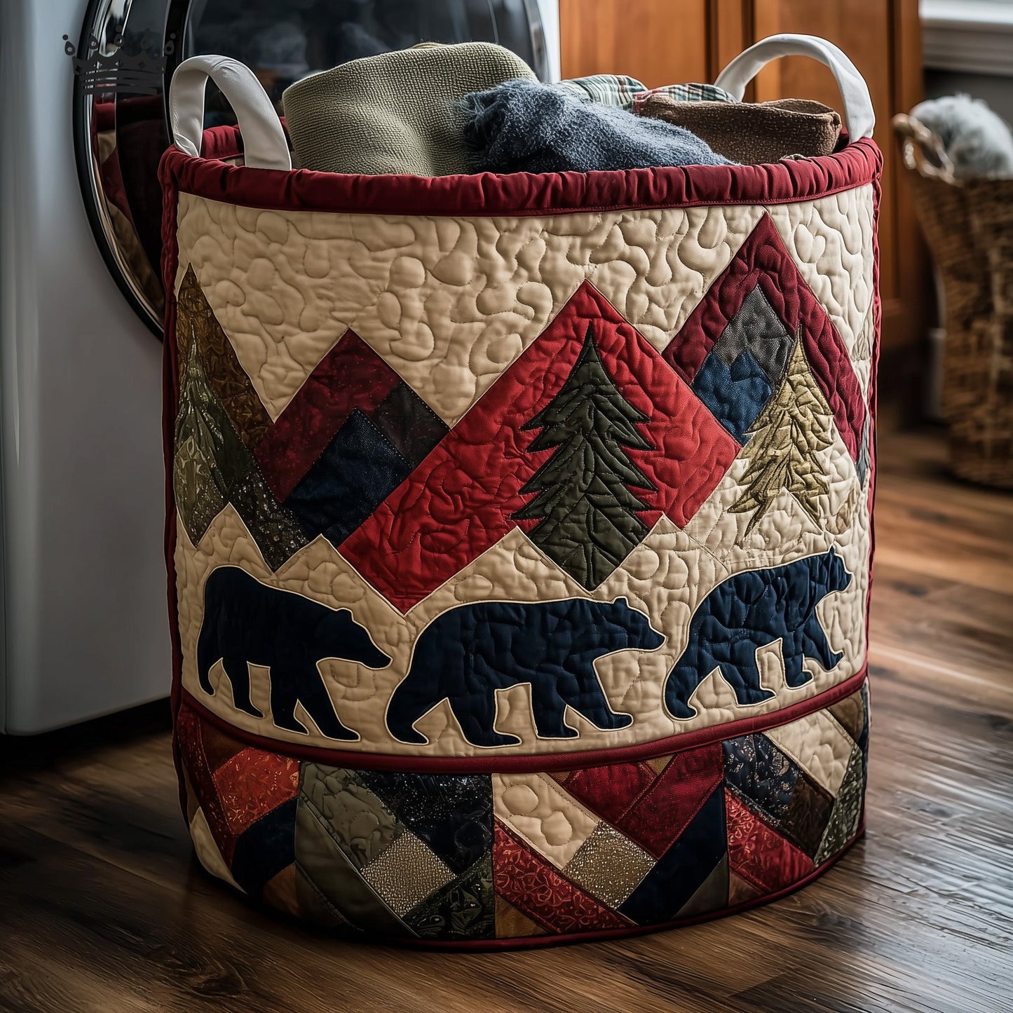 Bear Trails Quilted Landry Basket GFTOTP15511